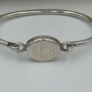 Personalized Sterling Silver Monogram Bangle Bracelet - Classic Women's Jewelry